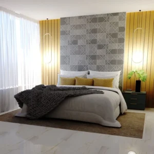 Porcelanato Decorativo Geométrico para Hall y Dormitorio: Estilo y Modernidad