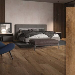 Porcelanato Tipo Madera Oscura – Dormitorio